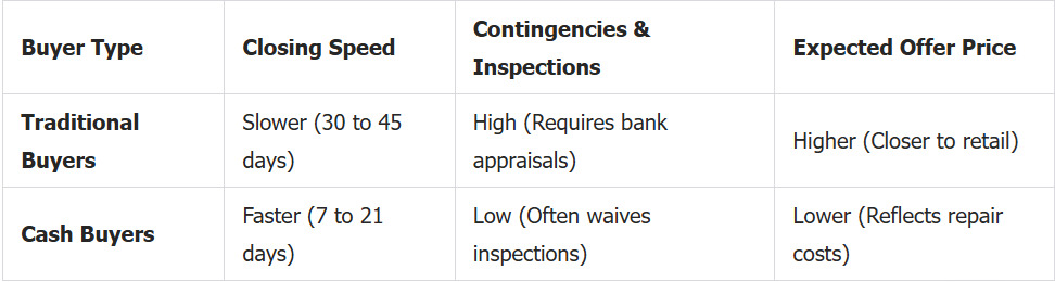 traditional buyers vs cash buyers